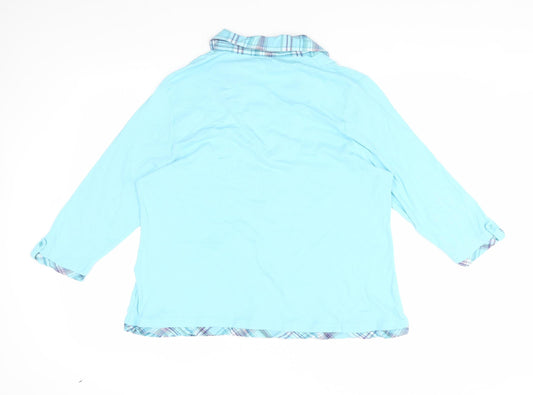 Cotton Traders Women's Blue Button-Up Shirt, Size 16