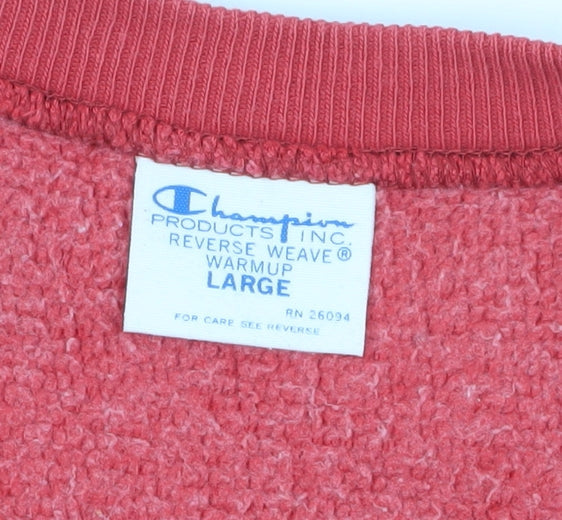 Mens UK Size L Champion Red Pullover Sweatshirt