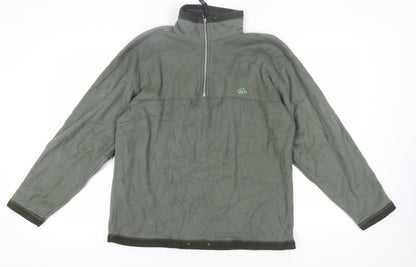 Mens UK Size M Le Shark Green 1/4 Zip Sweatshirt