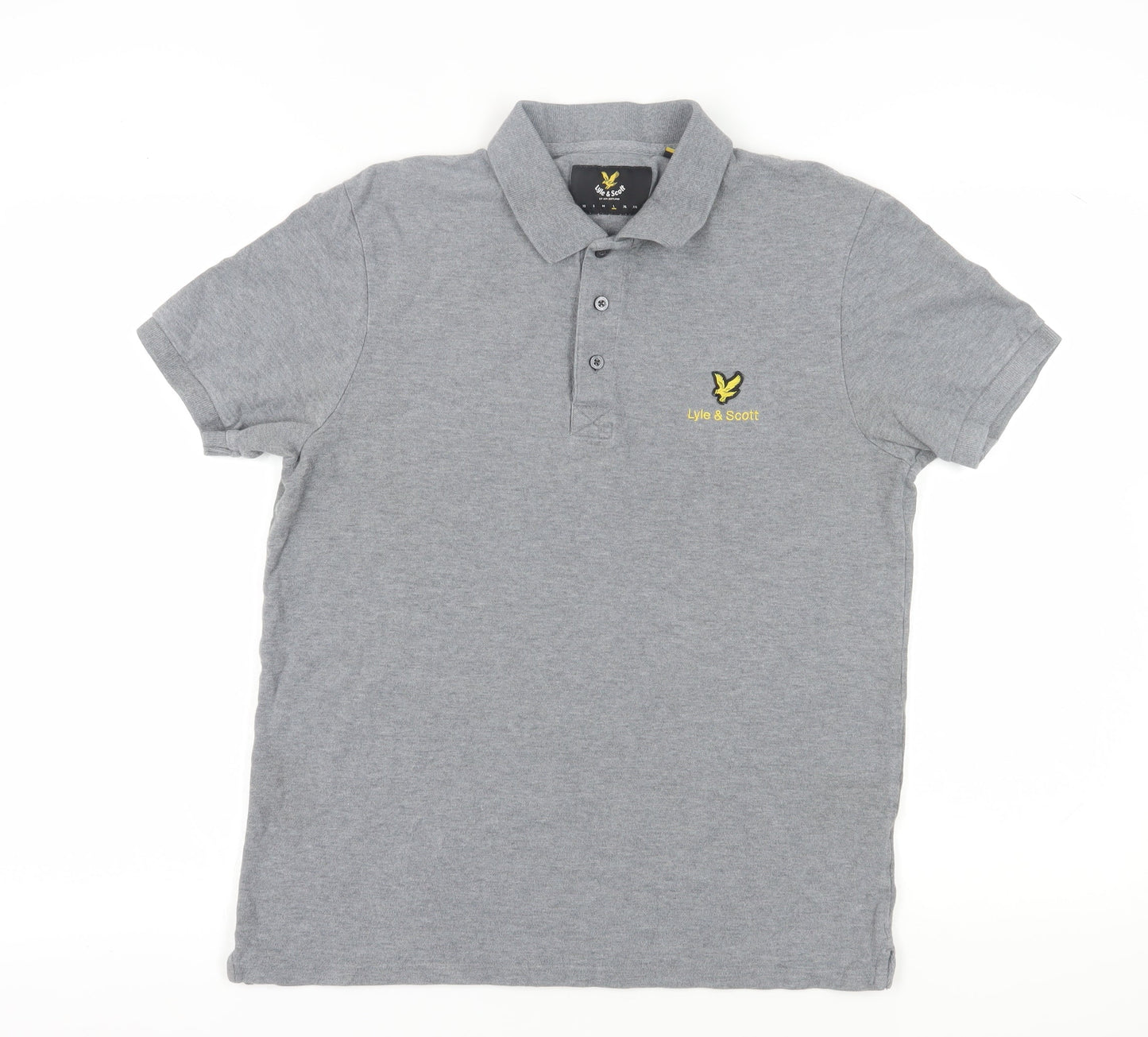 Lyle & Scott Men's Grey Cotton Polo Shirt L