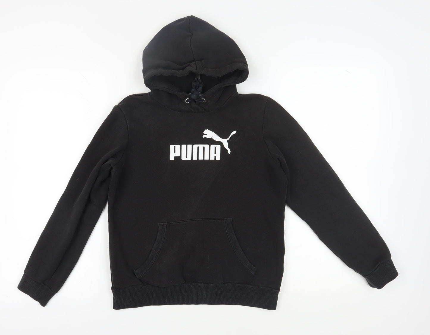 Puma Black Unisex Hoodie - Size 10, Logo Hoodie