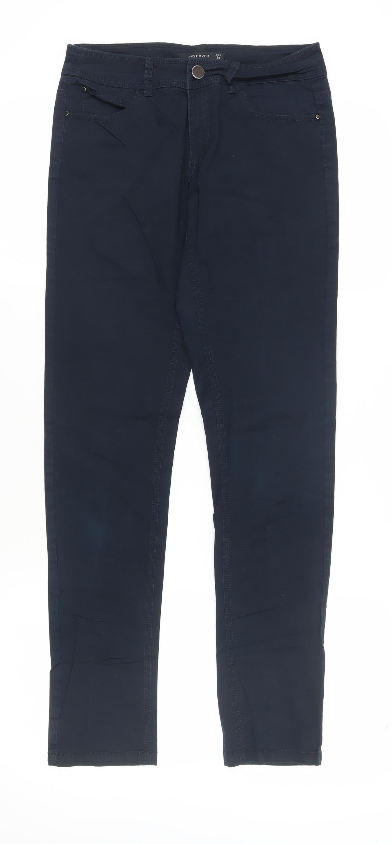 Reserved Women's Black Skinny Trousers Size 6 Cotton