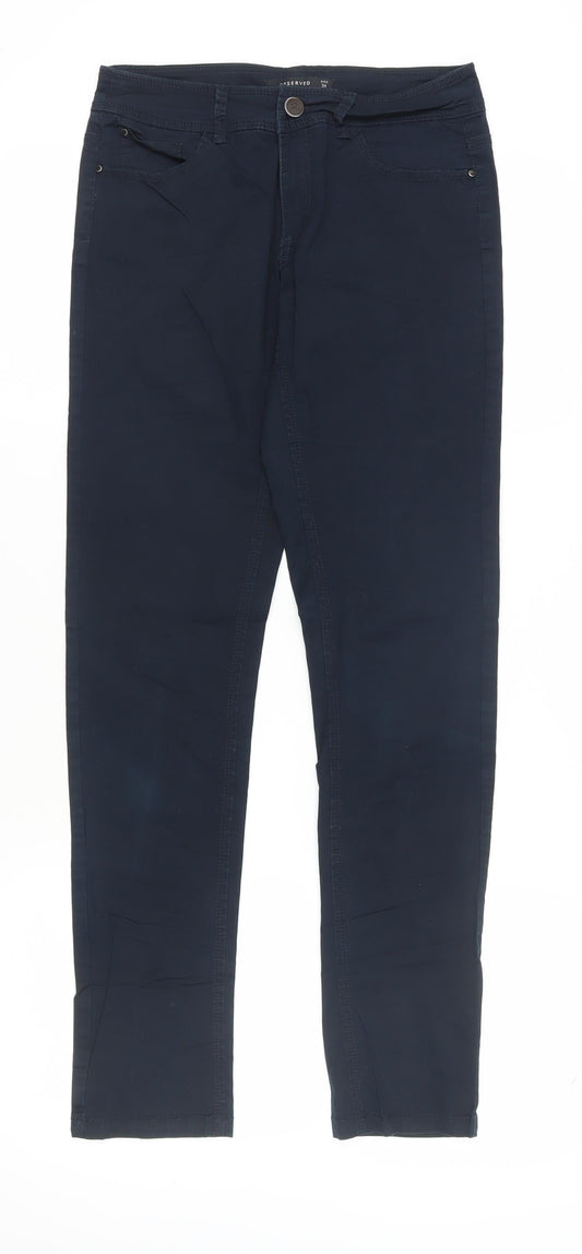 Reserved Women's Black Skinny Trousers Size 6 Cotton