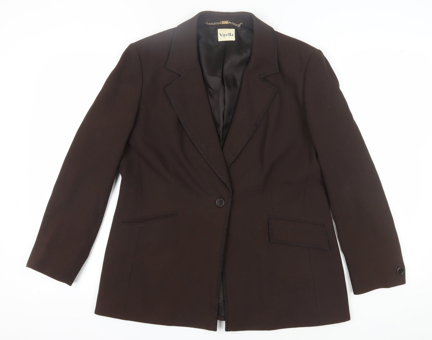Viyella Women's Brown Blazer Size 14 Classic Lined