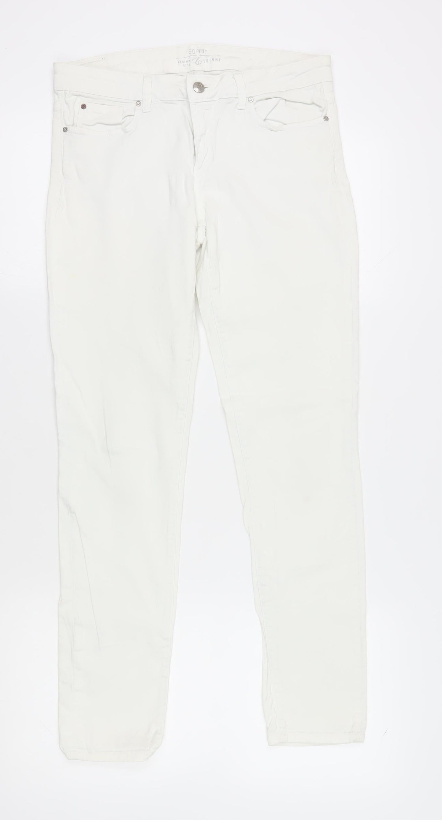 Womens UK Size 12 Esprit Slim Fit Skinny White Jeans