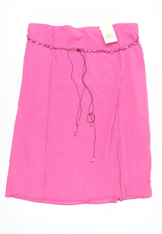 Ann Harvey Women's Pink Plus Size Beaded Skirt