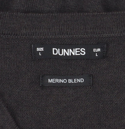 Dunnes Men's Black V-Neck Pullover Jumper, L, Wool Blend