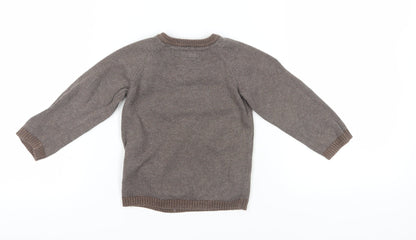 Label of Graded Goods Unisex Brown Argyle Pullover 12-18M