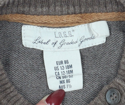 Label of Graded Goods Unisex Brown Argyle Pullover 12-18M
