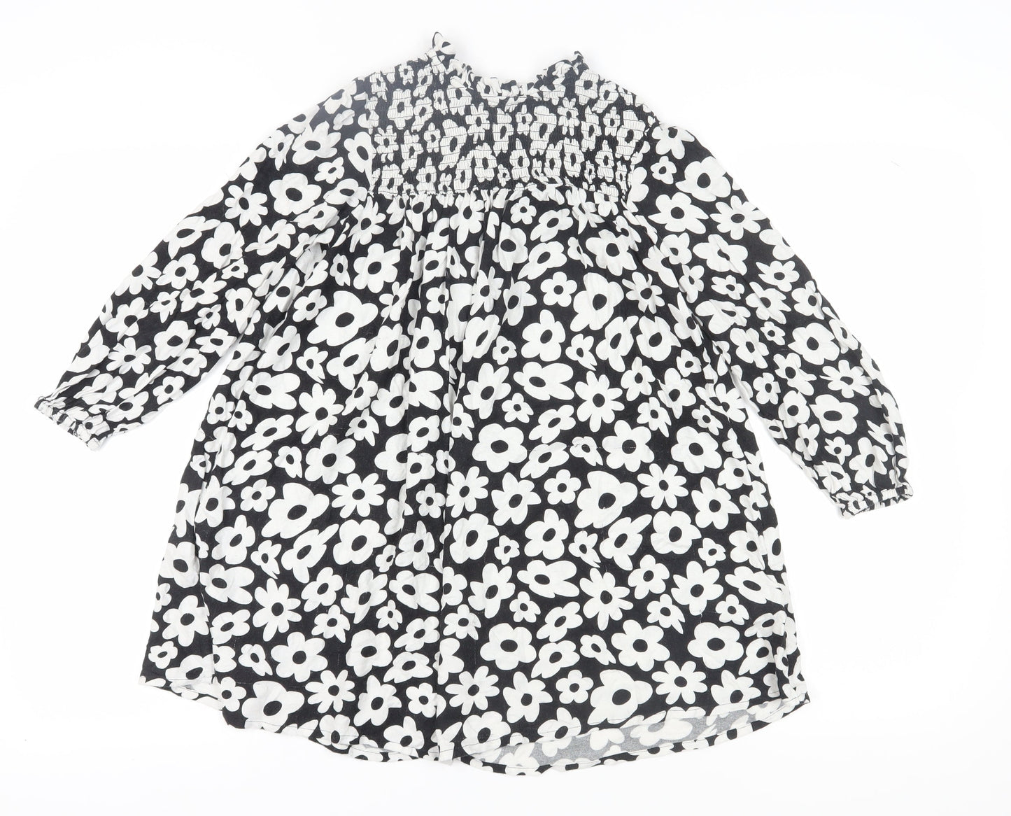 Marks and Spencer Girls' Black Floral Dress, 8-9 Years