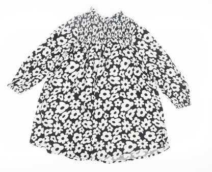 Marks and Spencer Girls' Black Floral Dress, 8-9 Years
