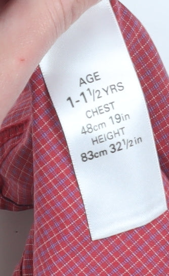 Marks and Spencer Red Check Dress Shirt 18-24 Months