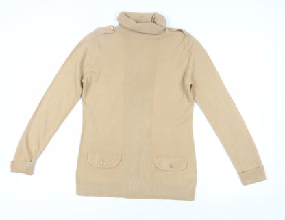 BHS Women's Beige Roll Neck Jumper, Size 14