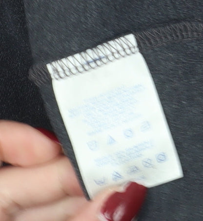 Lands' End Men's Grey Roll Neck Long Sleeve T-Shirt L