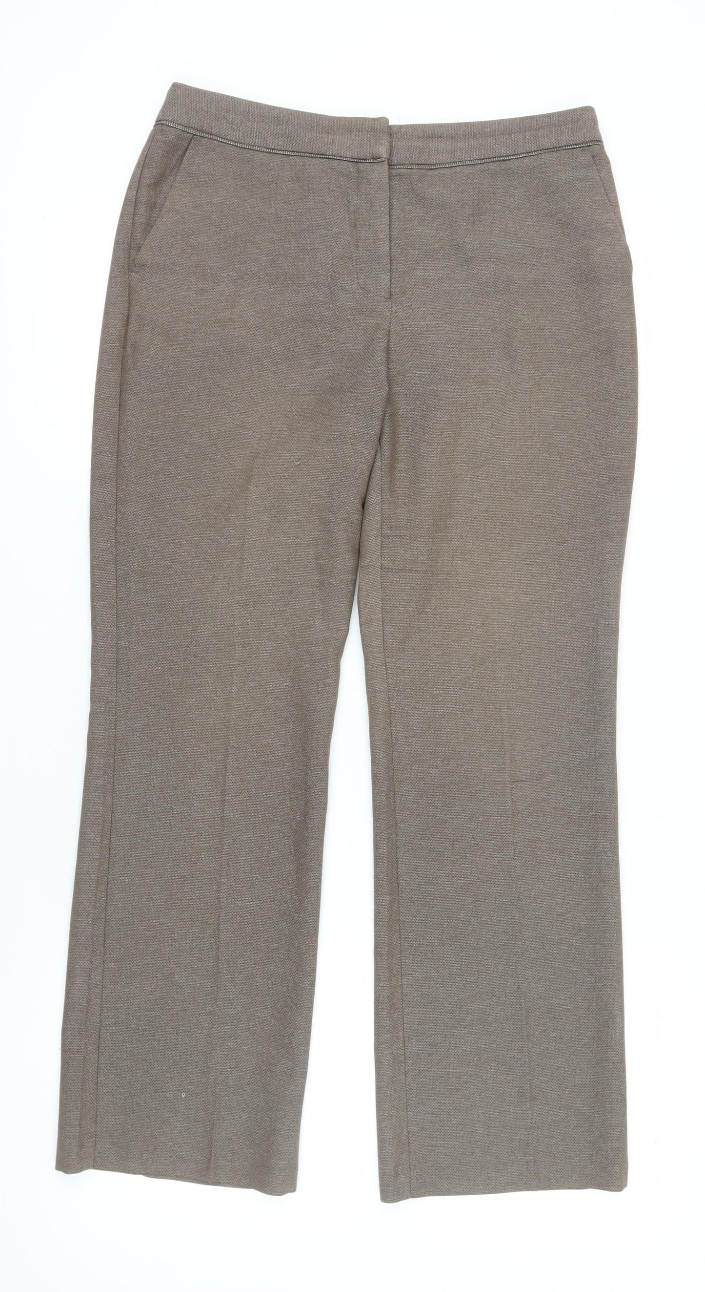 Womens UK Size 12 NEXT Regular Fit Dress Pants Brown Trousers