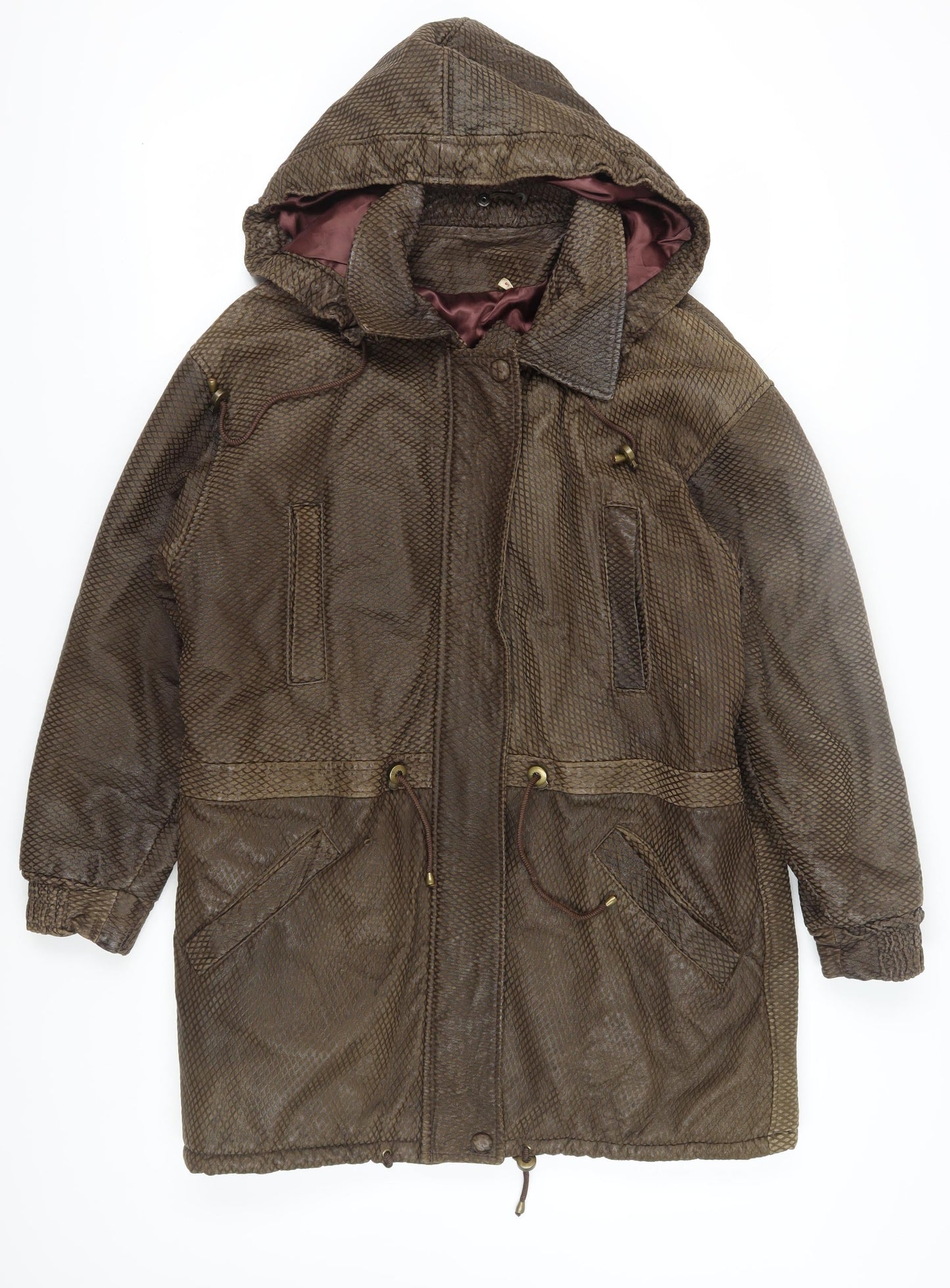 Akhtar Women's Brown Hooded Overcoat - Size S