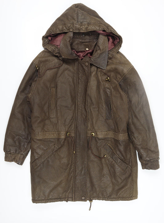 Akhtar Women's Brown Hooded Overcoat - Size S