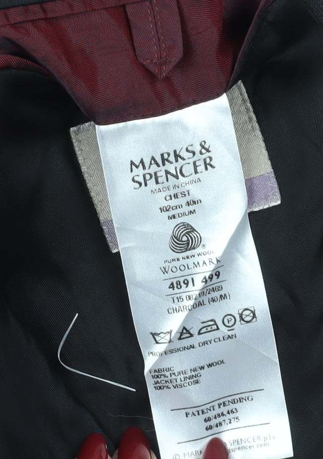 Mens UK Size 40 Marks and Spencer Regular Black Suit Jacket