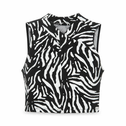 Womens UK Size 8 Zara Black Cropped Blouse