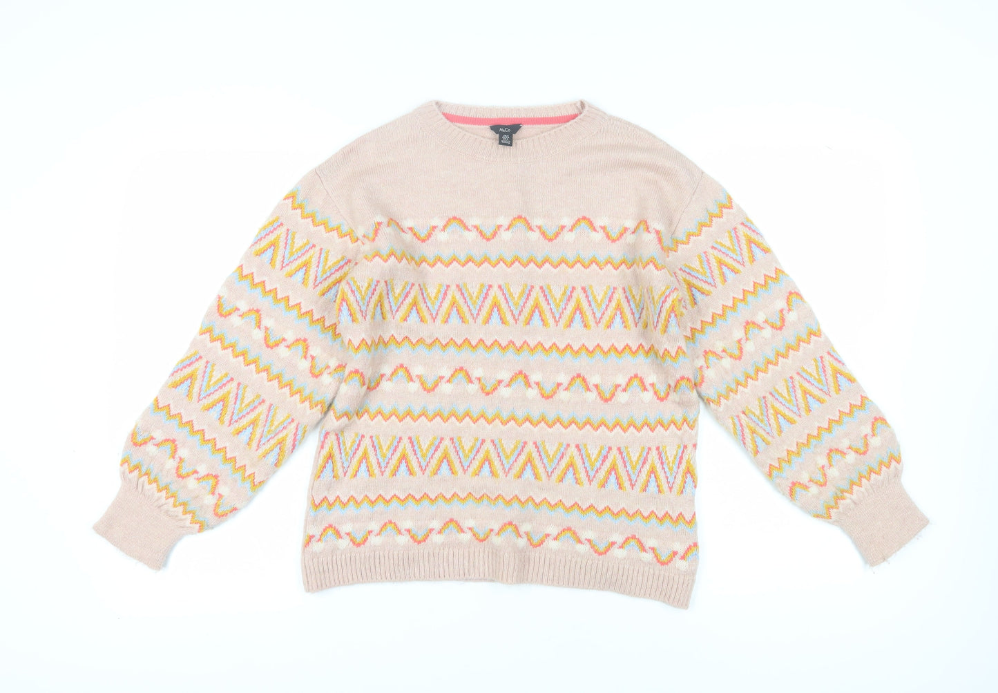 Womens UK Size 8 M&Co Pink Pullover Jumper
