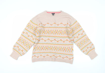 Womens UK Size 8 M&Co Pink Pullover Jumper