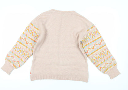 Womens UK Size 8 M&Co Pink Pullover Jumper