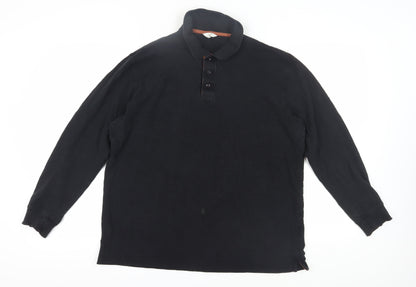 Cotton Traders Men's Black Polo Shirt Size L, Long Sleeve