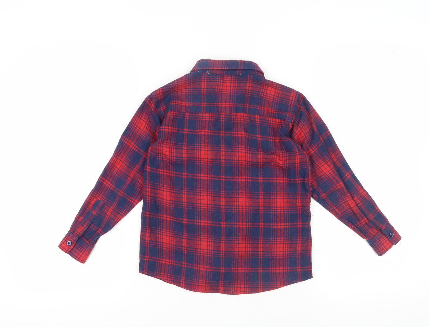 Kangaroo Poo Boys Red Plaid Button-Up Shirt Size 7-8 Years