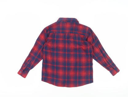 Kangaroo Poo Boys Red Plaid Button-Up Shirt Size 7-8 Years