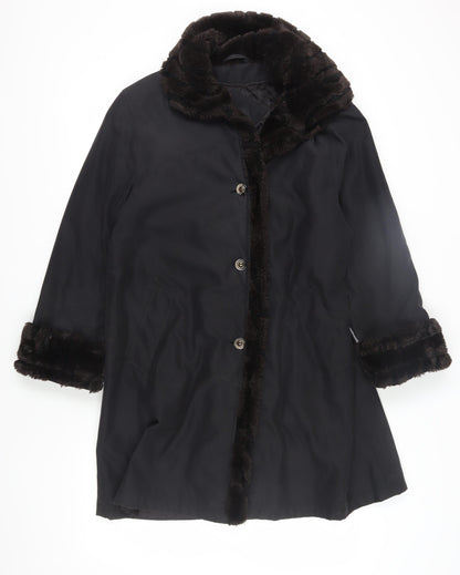 Womens UK Size 12 BHS Black Overcoat