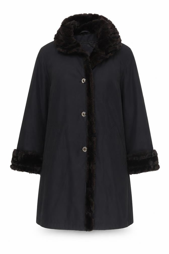 Womens UK Size 12 BHS Black Overcoat