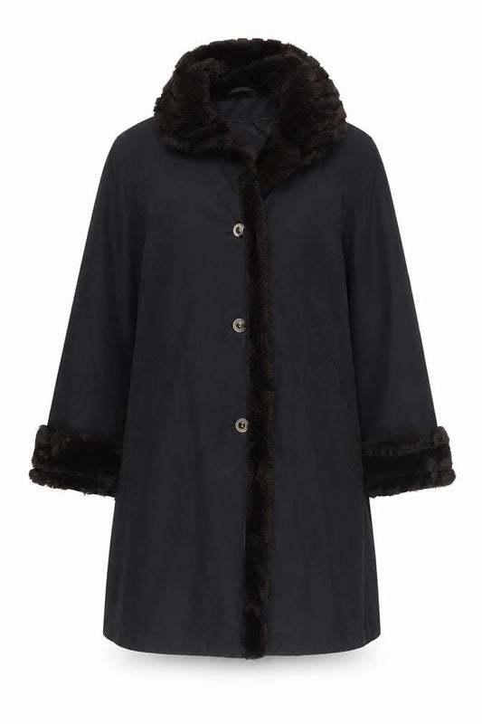 Womens UK Size 12 BHS Black Overcoat