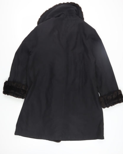 Womens UK Size 12 BHS Black Overcoat