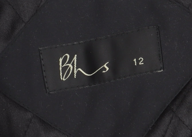 Womens UK Size 12 BHS Black Overcoat