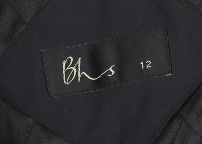Womens UK Size 12 BHS Black Overcoat