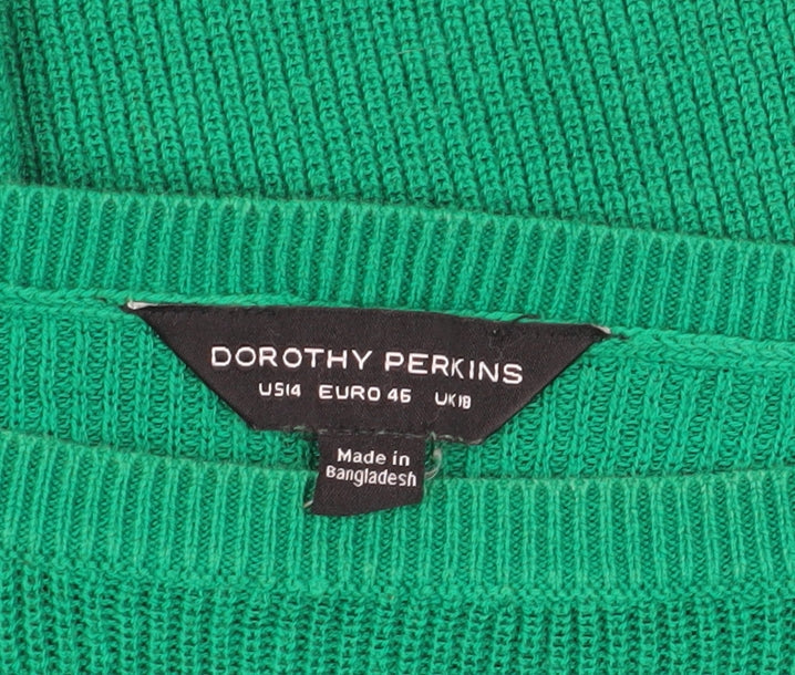 Womens UK Size 18 Dorothy Perkins Green Pullover Jumper