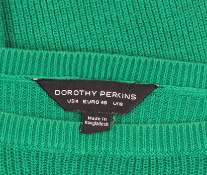Womens UK Size 18 Dorothy Perkins Green Pullover Jumper