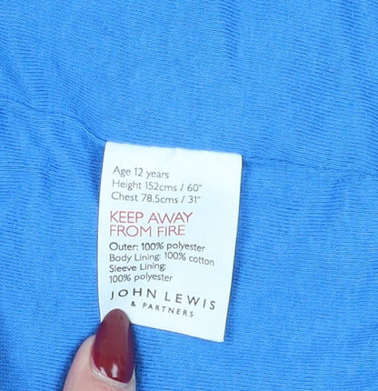 John Lewis Boys Blue Fleece Jacket, 12 Years, Colourblock Design