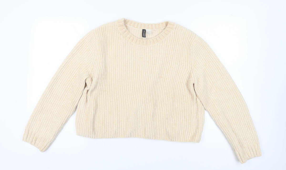 Womens UK Size L H&M Beige Pullover Jumper
