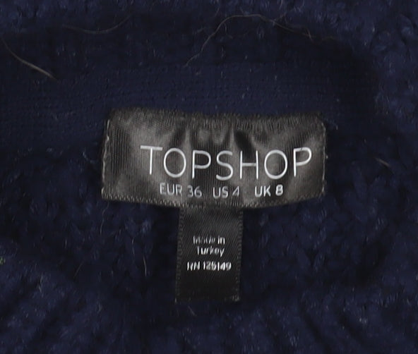 Womens UK Size 8 Topshop Blue Pullover Jumper
