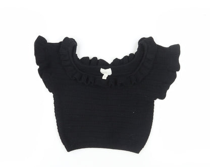 Womens UK Size 12 H&M Black Ringer Blouse