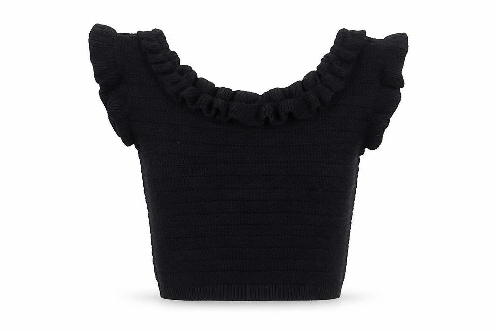 Womens UK Size 12 H&M Black Ringer Blouse