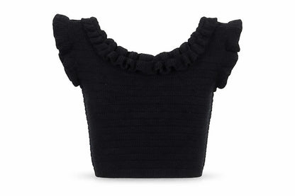 Womens UK Size 12 H&M Black Ringer Blouse