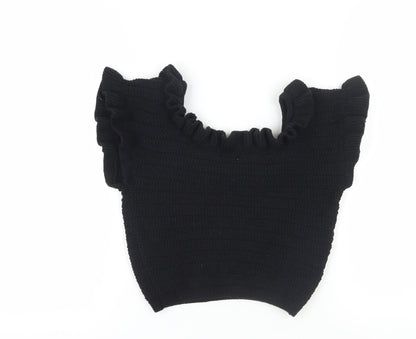 Womens UK Size 12 H&M Black Ringer Blouse