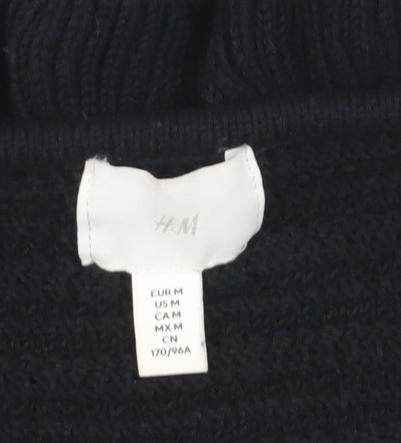 Womens UK Size 12 H&M Black Ringer Blouse
