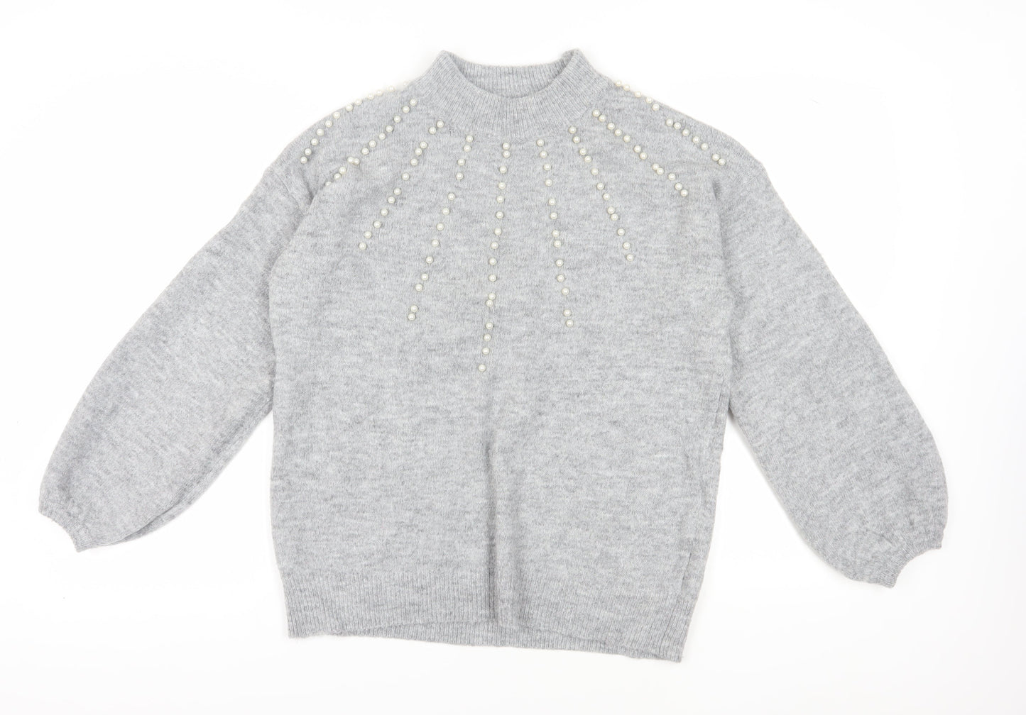 Womens UK Size M Quiz Grey Pullover Jumper