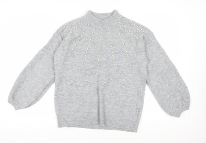 Womens UK Size M Quiz Grey Pullover Jumper