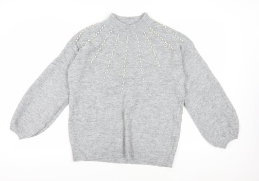 Womens UK Size M Quiz Grey Pullover Jumper