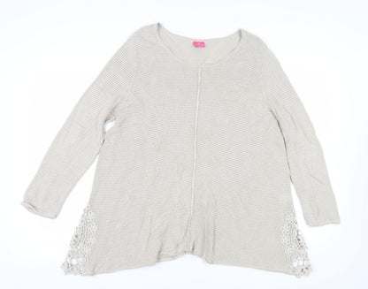 Womens UK Size L Together Beige Cardigan Jumper
