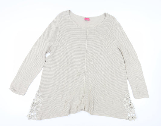 Womens UK Size L Together Beige Cardigan Jumper